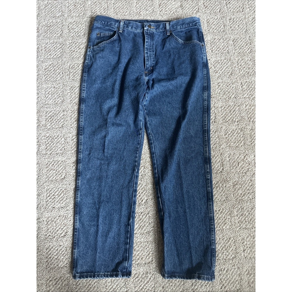 Wrangler Mens Five Star Premium Denim Relaxed Fit Jeans 38x30 Straight Leg EUC